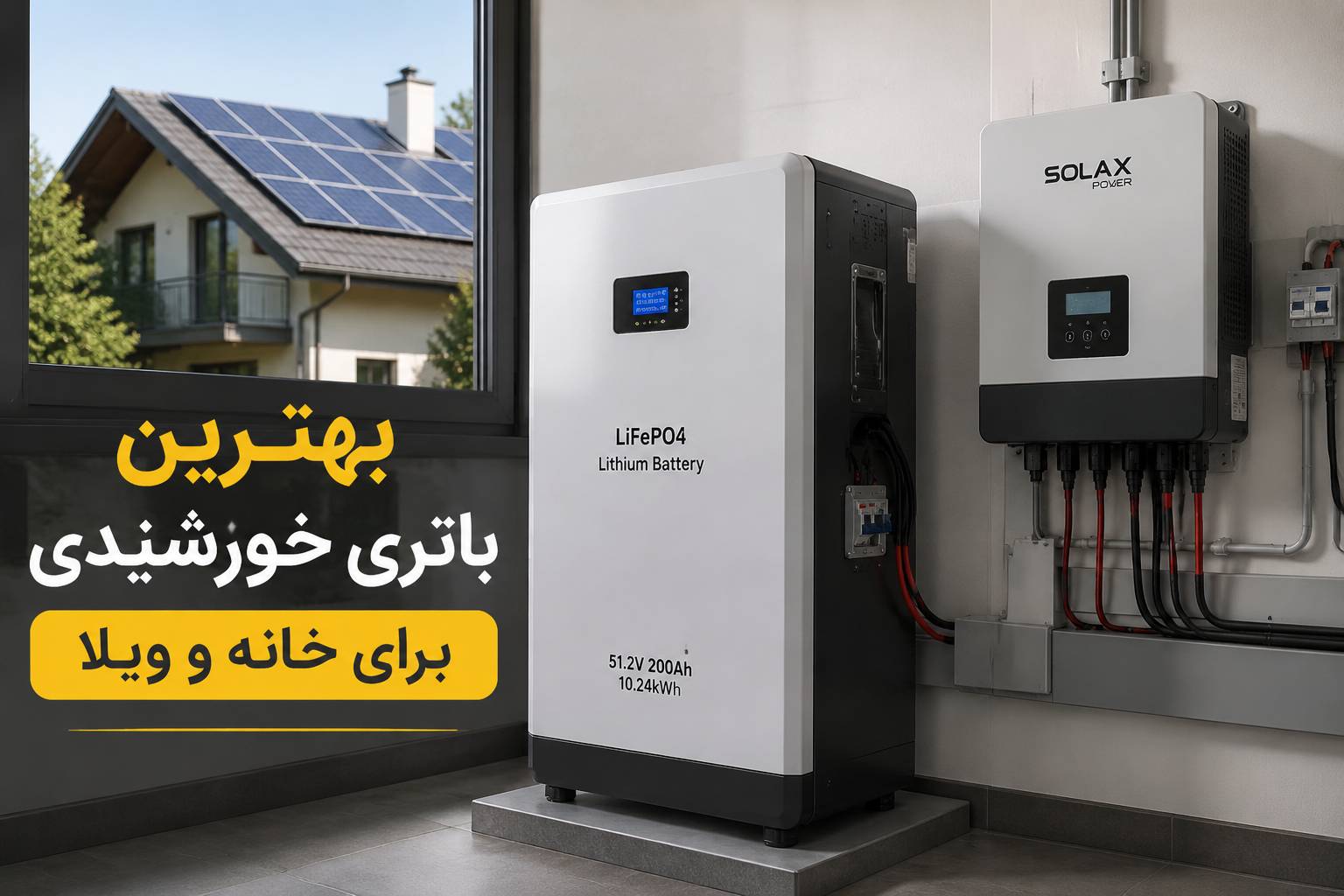 باتری خورشیدی خانگی برای تامین برق ویلا و خانه