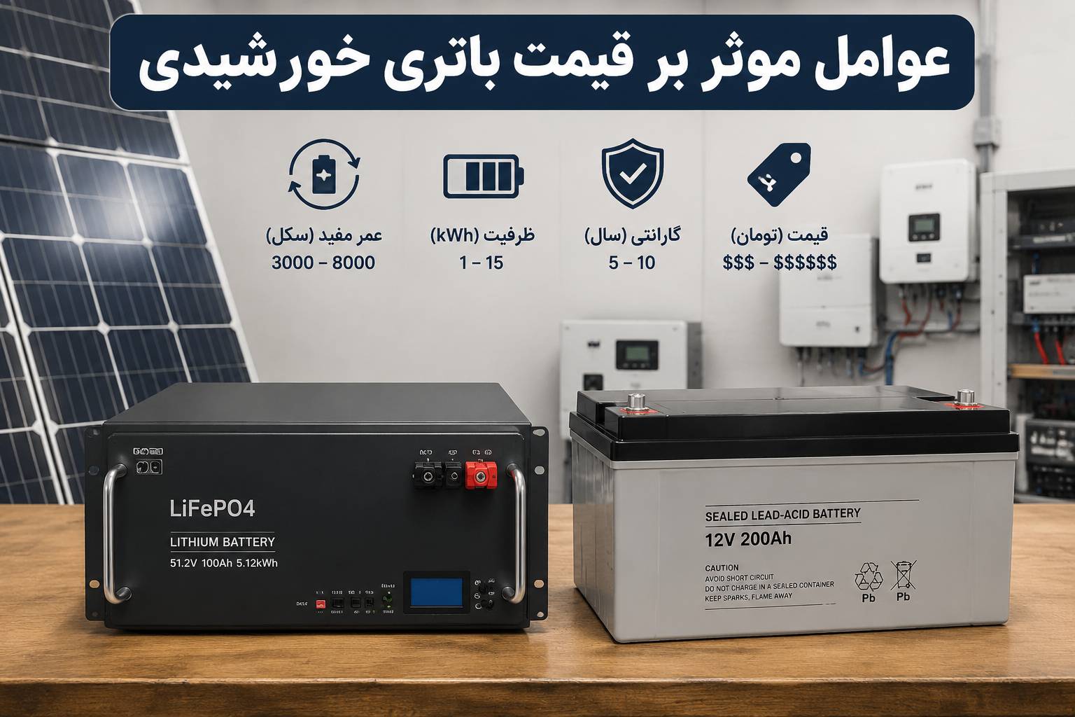 مقایسه باتری لیتیومی و سرب اسیدی برای UPS و مصارف صنعتی