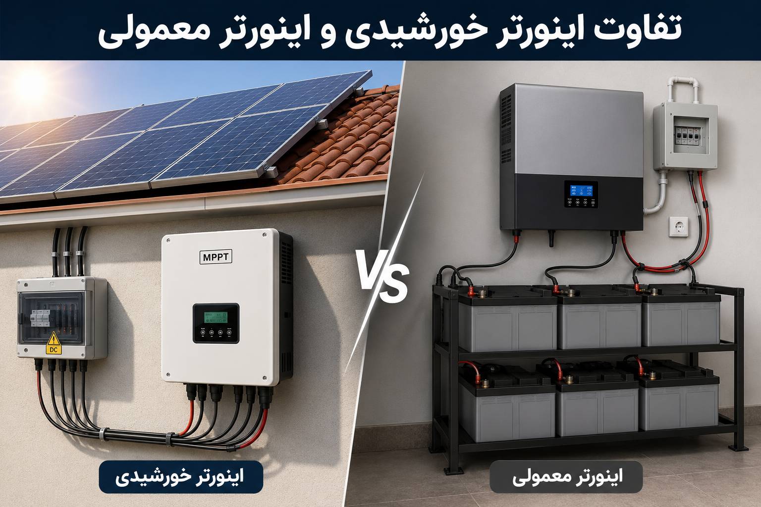 مقایسه اینورتر خورشیدی با اینورتر معمولی در تبدیل برق و کاربرد در سیستم خورشیدی