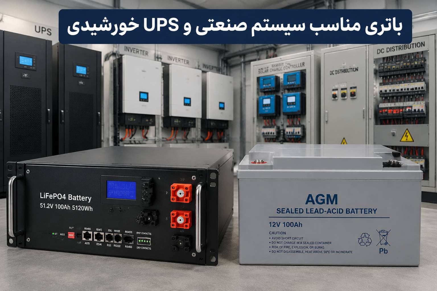 مقایسه باتری لیتیومی و سرب اسیدی برای UPS و مصارف صنعتی