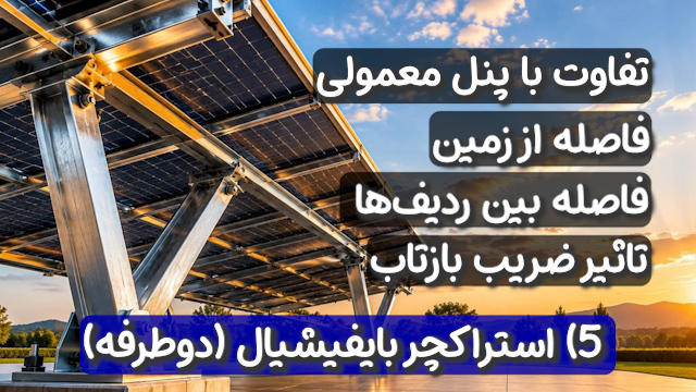 سازه و استراکچر پنل خورشیدی بایفیشیال (دوطرفه)