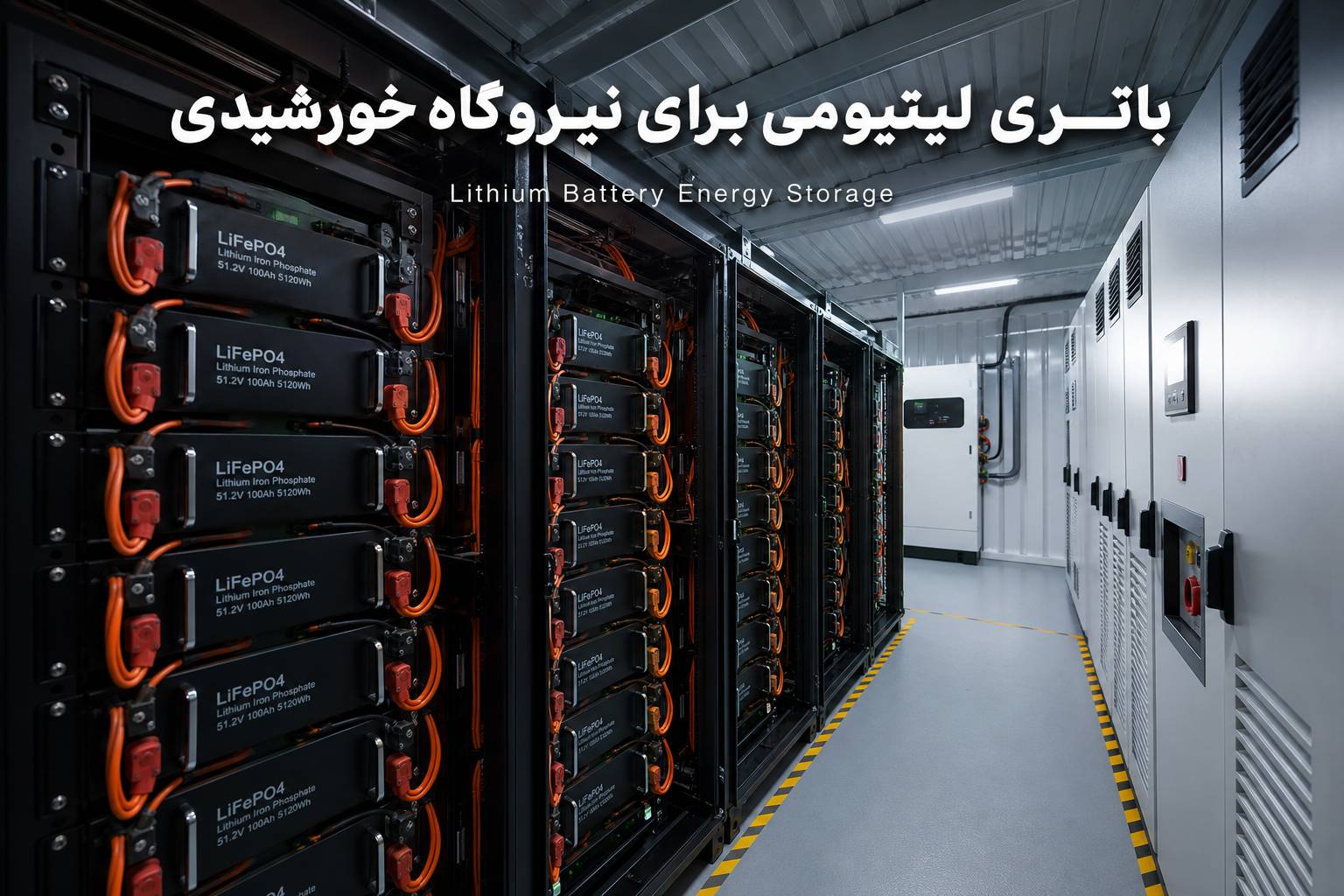 بانک باتری لیتیومی در سیستم ذخیره‌سازی انرژی خورشیدی