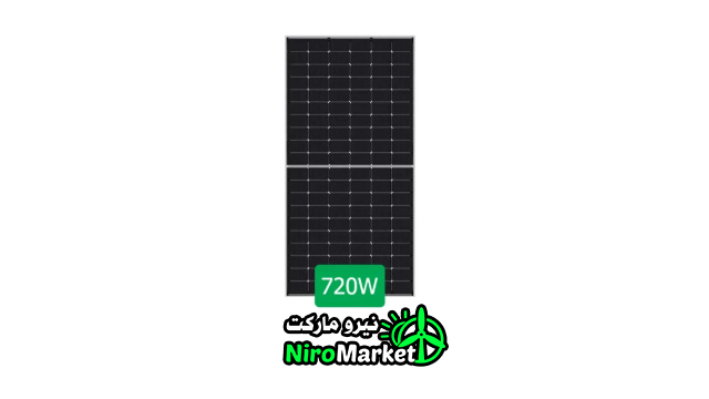 پنل خورشیدی 720 وات جینکو Jinko مونوکریستال نیم‌سلولی با راندمان 23.18 درصد و ابعاد 2384×1303 میلی‌متر